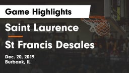 Saint Laurence  vs St Francis Desales Game Highlights - Dec. 20, 2019