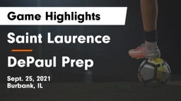 Saint Laurence  vs DePaul Prep Game Highlights - Sept. 25, 2021