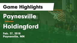 Paynesville  vs Holdingford  Game Highlights - Feb. 27, 2018