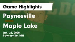Paynesville  vs Maple Lake  Game Highlights - Jan. 23, 2020