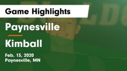 Paynesville  vs Kimball  Game Highlights - Feb. 13, 2020
