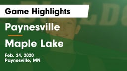 Paynesville  vs Maple Lake  Game Highlights - Feb. 24, 2020