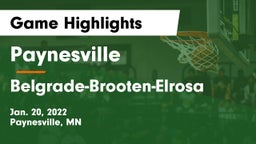 Paynesville  vs Belgrade-Brooten-Elrosa  Game Highlights - Jan. 20, 2022