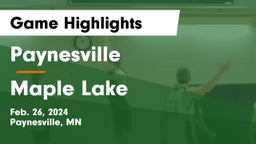 Paynesville  vs Maple Lake  Game Highlights - Feb. 26, 2024