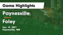 Paynesville  vs Foley  Game Highlights - Jan. 15, 2021