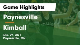 Paynesville  vs Kimball  Game Highlights - Jan. 29, 2021