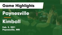 Paynesville  vs Kimball  Game Highlights - Feb. 5, 2021