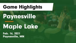 Paynesville  vs Maple Lake  Game Highlights - Feb. 16, 2021