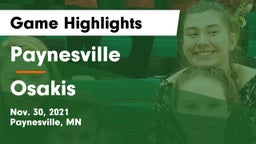 Paynesville  vs Osakis  Game Highlights - Nov. 30, 2021