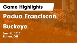 Padua Franciscan  vs Buckeye  Game Highlights - Jan. 11, 2020