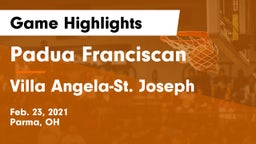 Padua Franciscan  vs Villa Angela-St. Joseph  Game Highlights - Feb. 23, 2021