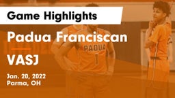 Padua Franciscan  vs VASJ Game Highlights - Jan. 20, 2022