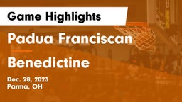 Padua Franciscan  vs Benedictine  Game Highlights - Dec. 28, 2023