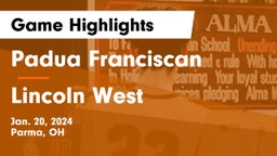 Padua Franciscan  vs Lincoln West  Game Highlights - Jan. 20, 2024