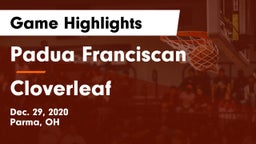 Padua Franciscan  vs Cloverleaf  Game Highlights - Dec. 29, 2020