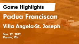 Padua Franciscan  vs Villa Angela-St. Joseph  Game Highlights - Jan. 22, 2022