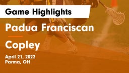 Padua Franciscan  vs Copley  Game Highlights - April 21, 2022