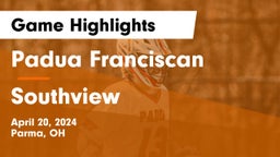 Padua Franciscan  vs Southview  Game Highlights - April 20, 2024