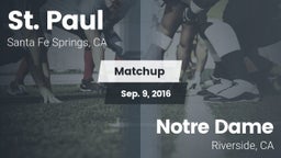 Matchup: St. Paul  vs. Notre Dame  2016