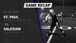 Recap: St. Paul  vs. Salesian  2016