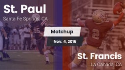 Matchup: St. Paul  vs. St. Francis  2016