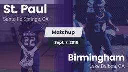 Matchup: St. Paul  vs. Birmingham  2018