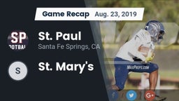 Recap: St. Paul  vs. St. Mary's 2019