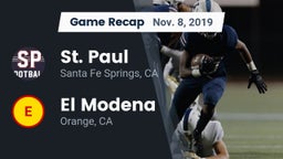 Recap: St. Paul  vs. El Modena  2019