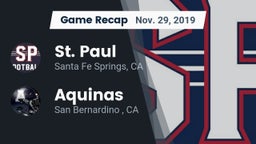 Recap: St. Paul  vs. Aquinas   2019