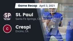 Recap: St. Paul  vs. Crespi  2021