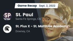 Recap: St. Paul  vs. St. Pius X - St. Matthias Academy 2022