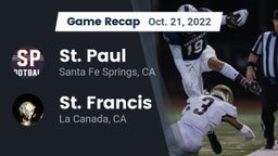 Recap: St. Paul  vs. St. Francis  2022