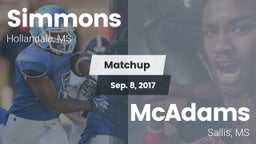 Matchup: Simmons  vs. McAdams  2017
