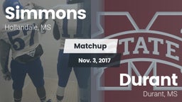 Matchup: Simmons  vs. Durant  2017