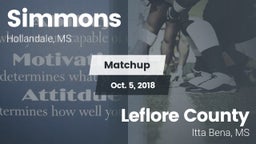 Matchup: Simmons  vs. Leflore County  2018