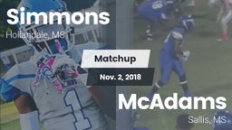 Matchup: Simmons  vs. McAdams  2018