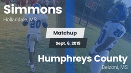 Matchup: Simmons  vs. Humphreys County  2019