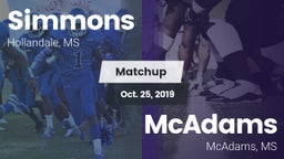 Matchup: Simmons  vs. McAdams  2019