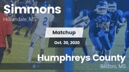 Matchup: Simmons  vs. Humphreys County  2020