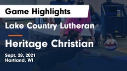 Lake Country Lutheran  vs Heritage Christian  Game Highlights - Sept. 28, 2021