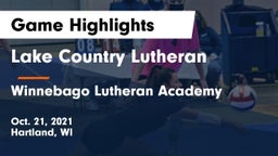 Lake Country Lutheran  vs Winnebago Lutheran Academy  Game Highlights - Oct. 21, 2021