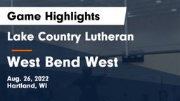 Lake Country Lutheran  vs West Bend West  Game Highlights - Aug. 26, 2022