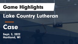 Lake Country Lutheran  vs Case  Game Highlights - Sept. 3, 2022