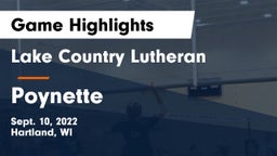 Lake Country Lutheran  vs Poynette  Game Highlights - Sept. 10, 2022