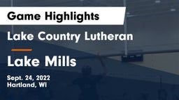 Lake Country Lutheran  vs Lake Mills  Game Highlights - Sept. 24, 2022
