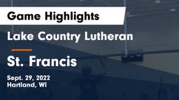 Lake Country Lutheran  vs St. Francis  Game Highlights - Sept. 29, 2022