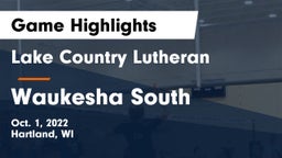 Lake Country Lutheran  vs Waukesha South  Game Highlights - Oct. 1, 2022