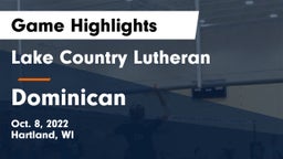 Lake Country Lutheran  vs Dominican Game Highlights - Oct. 8, 2022