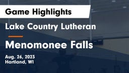 Lake Country Lutheran  vs Menomonee Falls  Game Highlights - Aug. 26, 2023