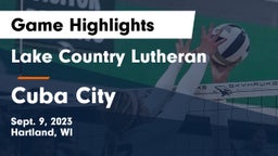 Lake Country Lutheran  vs Cuba City  Game Highlights - Sept. 9, 2023